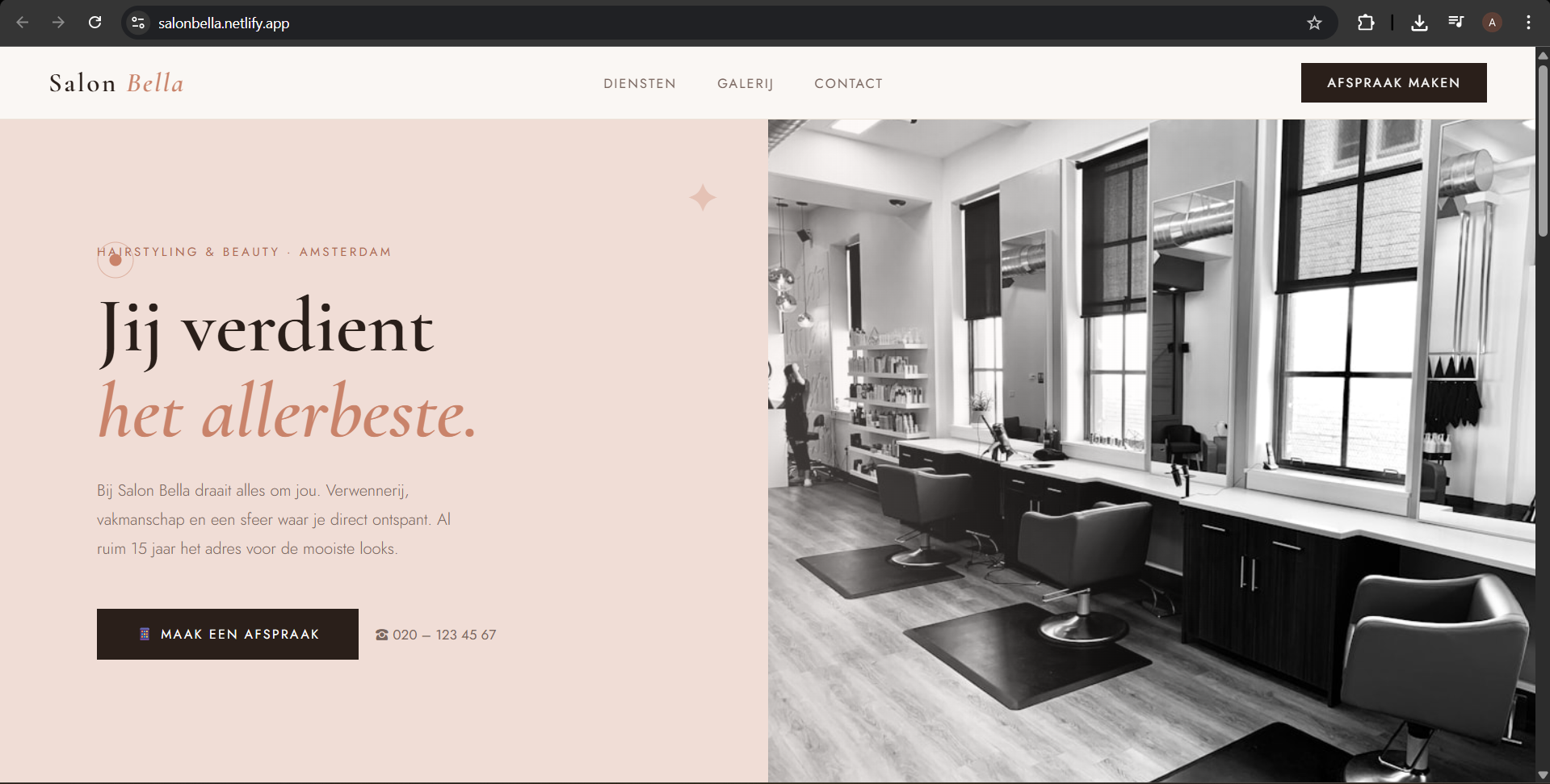 Salon Bella – Website Template