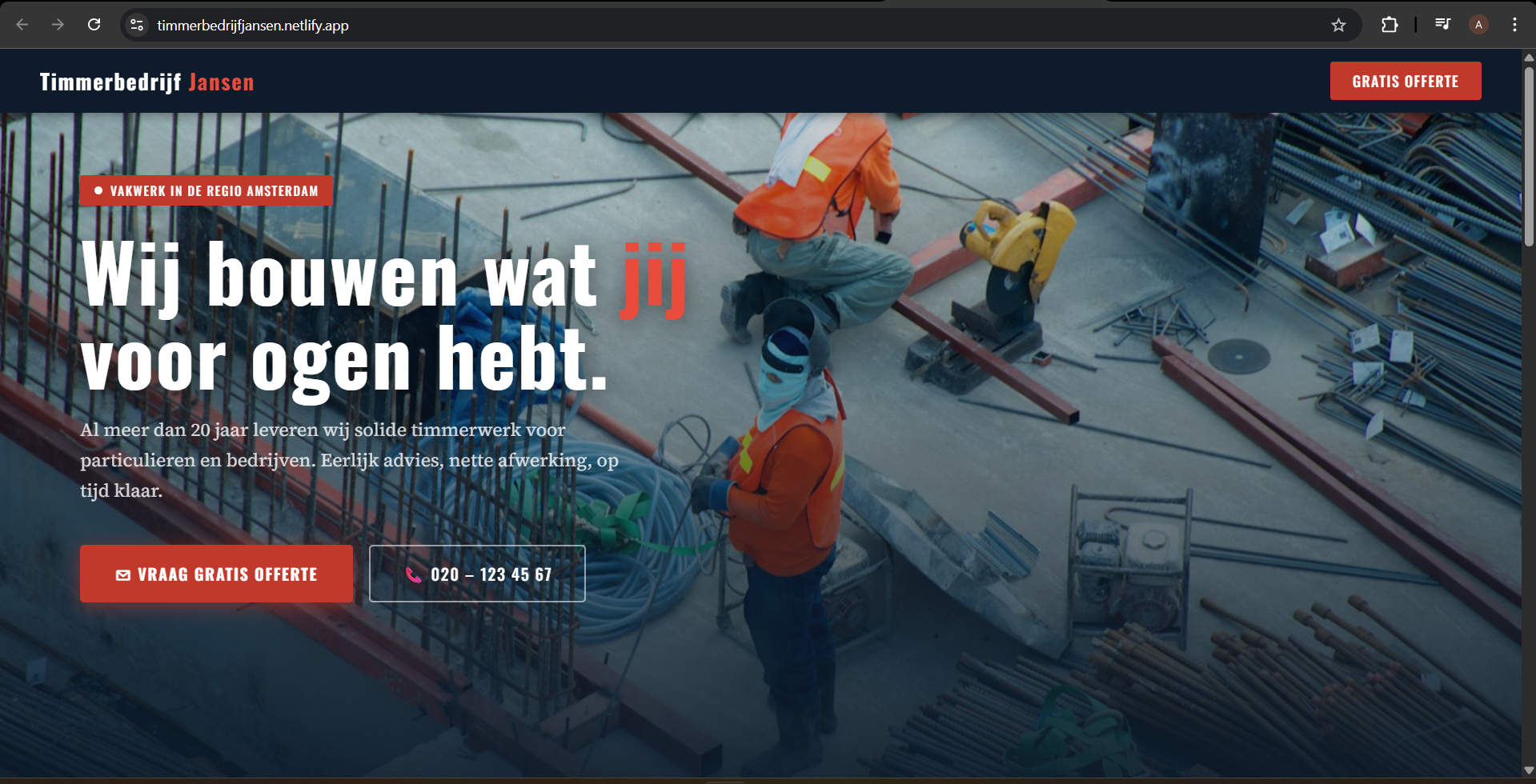 Timmerbedrijf Jansen – Website Template